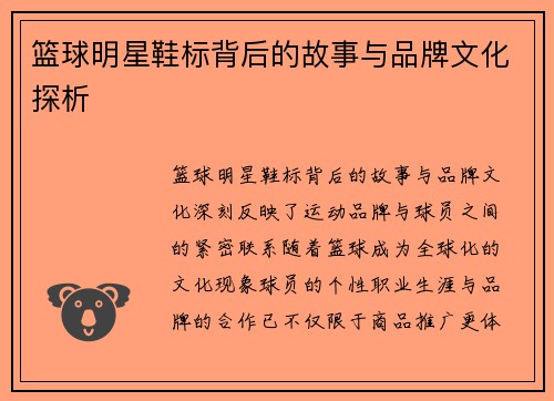 篮球明星鞋标背后的故事与品牌文化探析